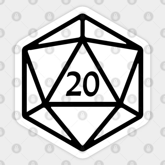 DnD - Natural 20 D20 Sticker by hya_bm